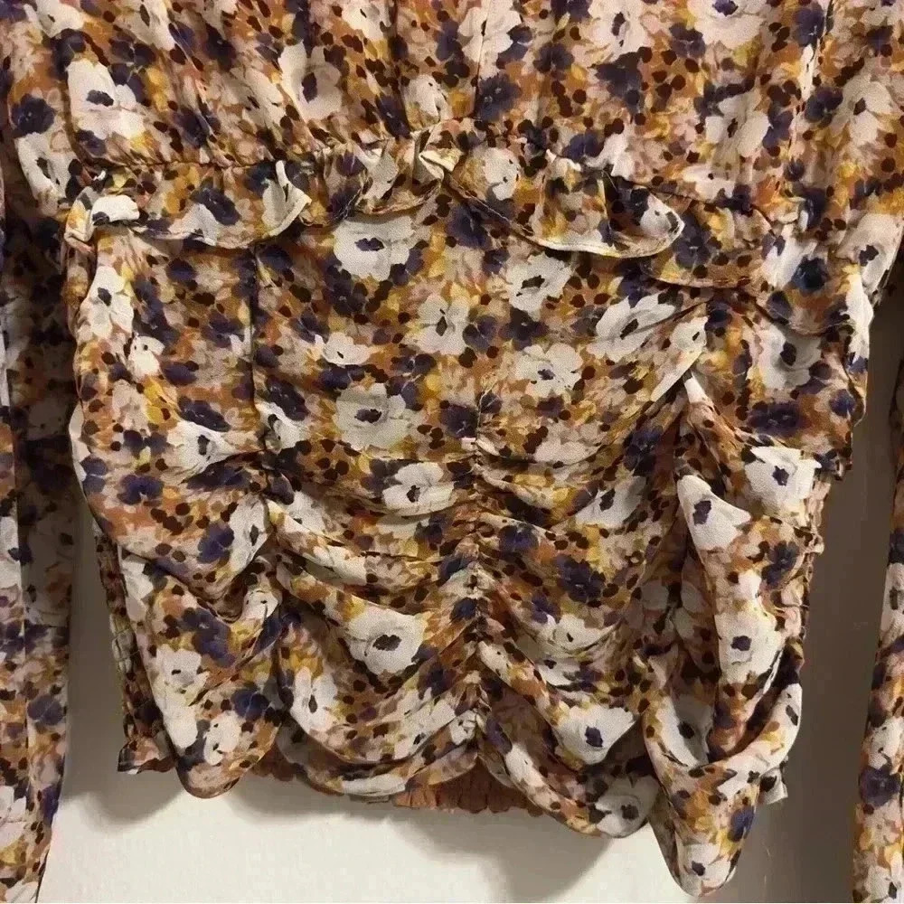 Astr The Label Size Medium Multicolor Ruched Flor… - image 4